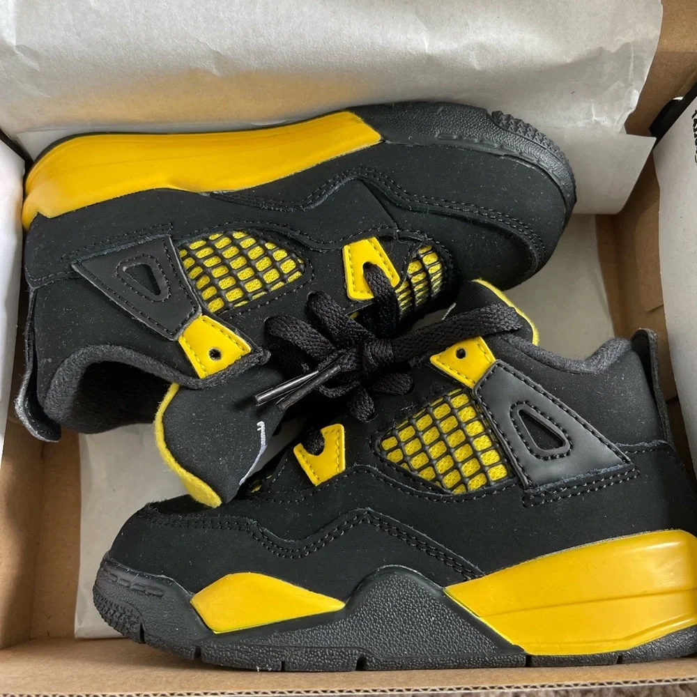 Nike Jordan Kids' Black and Yellow Athletic Sneakers